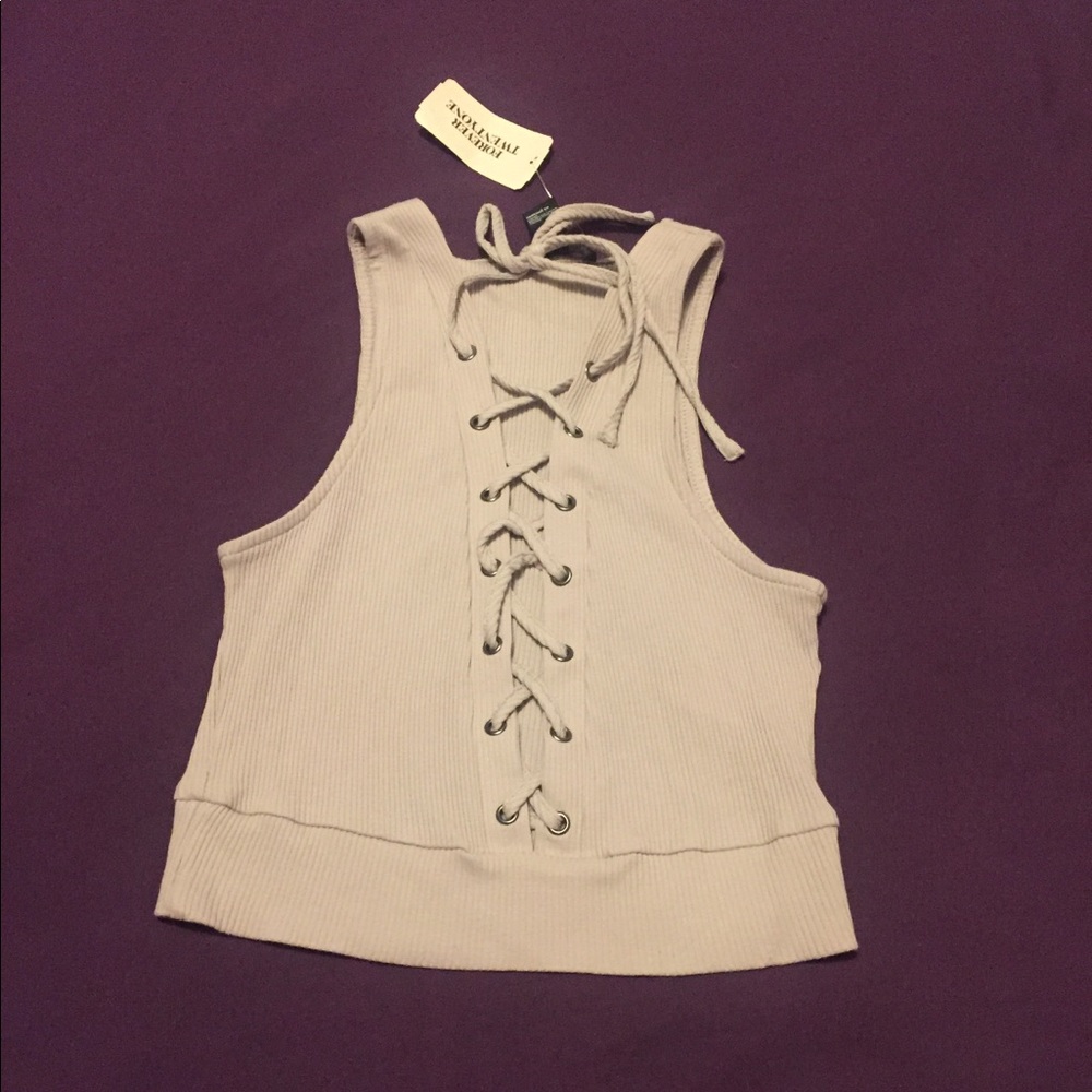 Taupe crop top